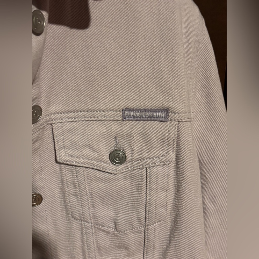 Elevated Faith Light Purple Denim Jean Jacket Size XL - Picture 2 of 7